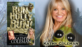 photo of Kathy COleman and her book "Run, Holly, Run!"